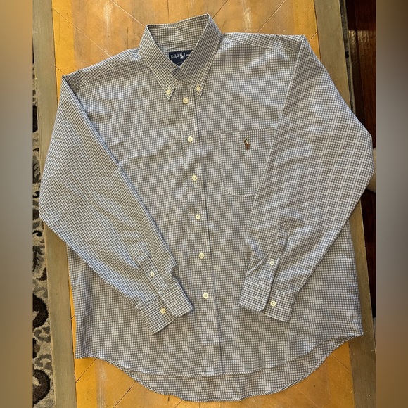 Ralph Lauren Other - Ralph Lauren Men’s Blue and White Micro-Check Button-Down Shirt